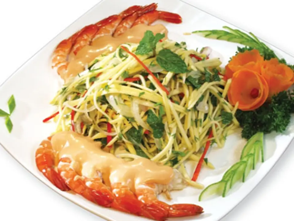 Gỏi xoài tôm cho bữa cơm gia đình đầm ấm Gỏi xoài tôm cho bữa cơm gia đình đầm ấm