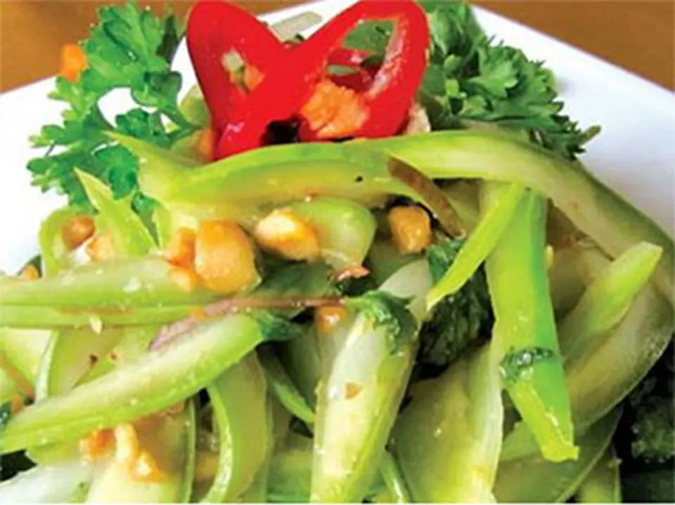Nấu món chay: Bầu trộn tôm Nấu món chay: Bầu trộn tôm