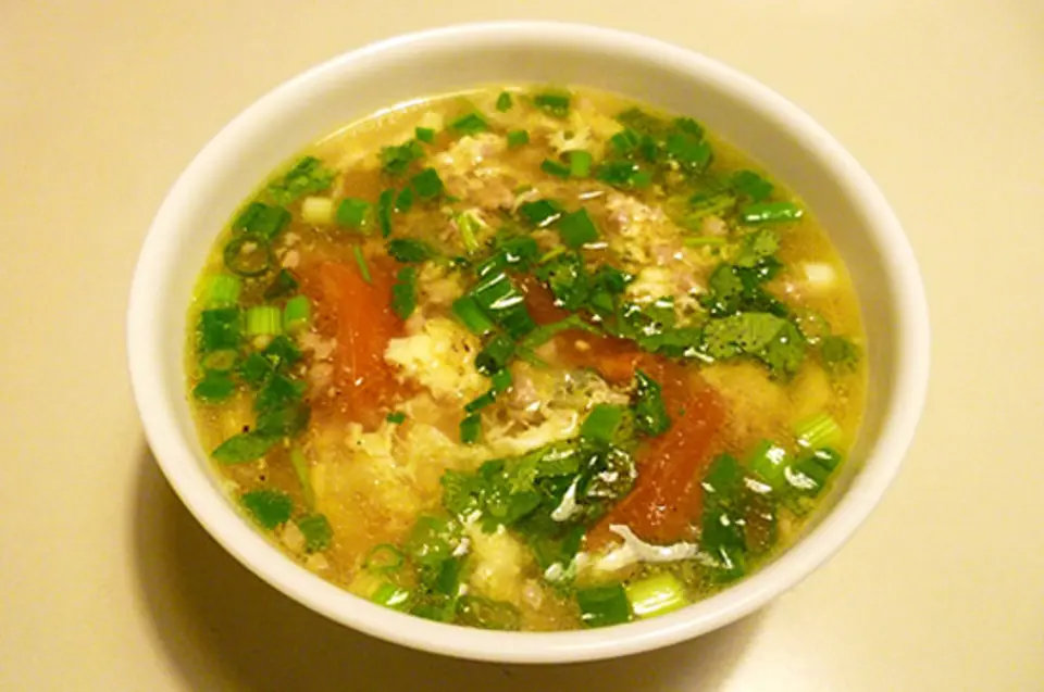 Canh trứng hải sản cho bữa cơm thêm ấm áp