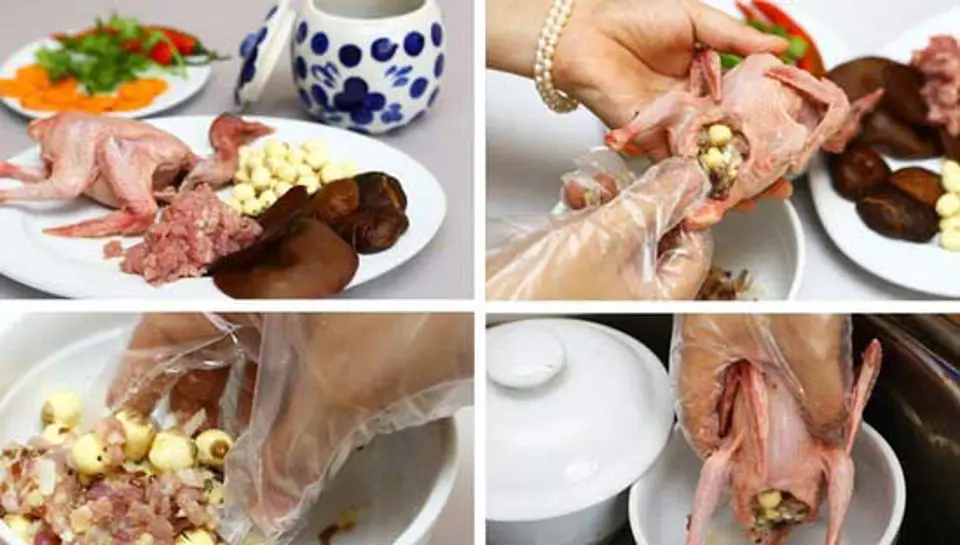 Hướng dẫn cách nấu chim bồ câu hầm hạt sen