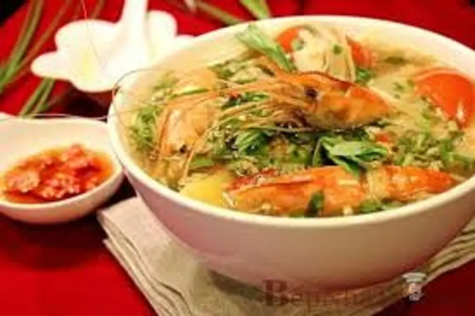 Canh hoa chuối nấu tôm