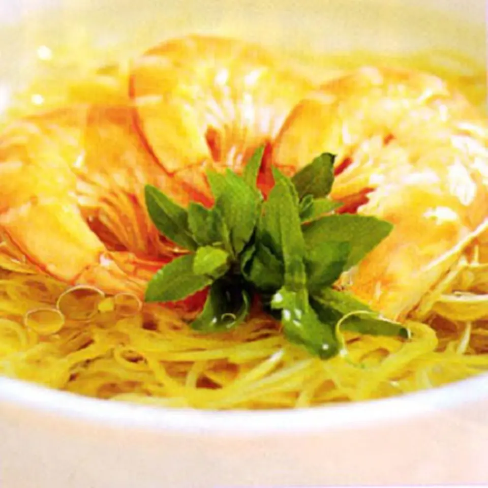 Canh hoa chuối nấu tôm
