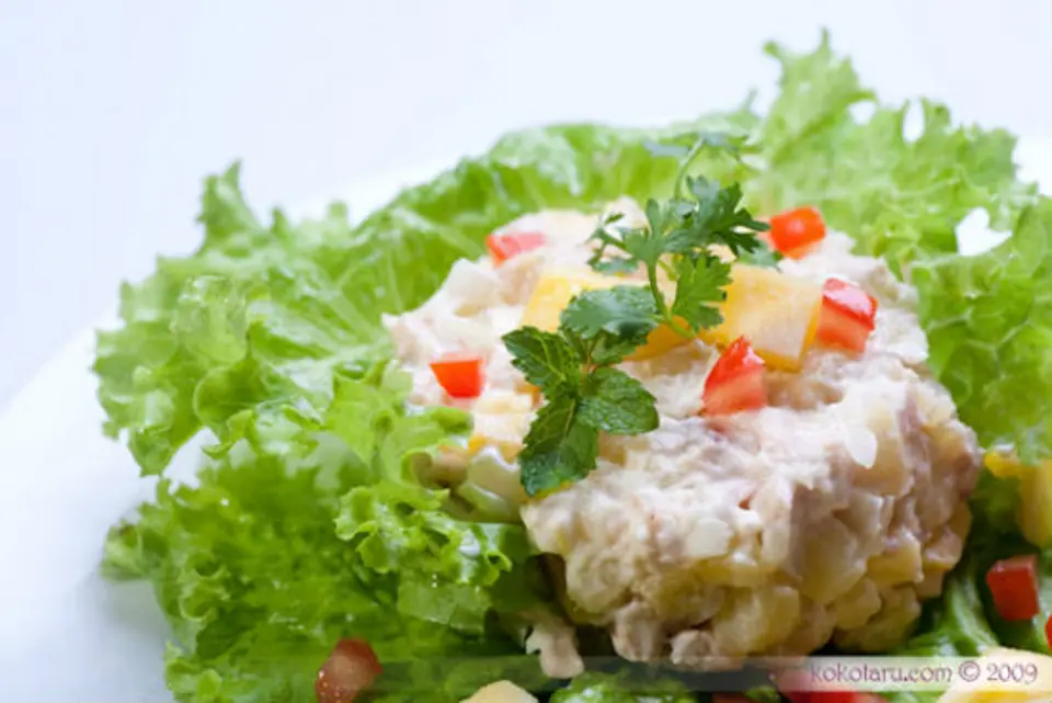 Công thức hướng dẫn làm món salad xà lách sốt đậu
