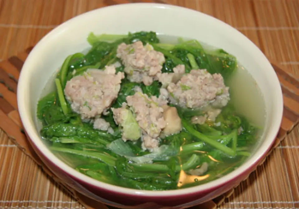Công thức nấu canh cải xanh thịt bằm
