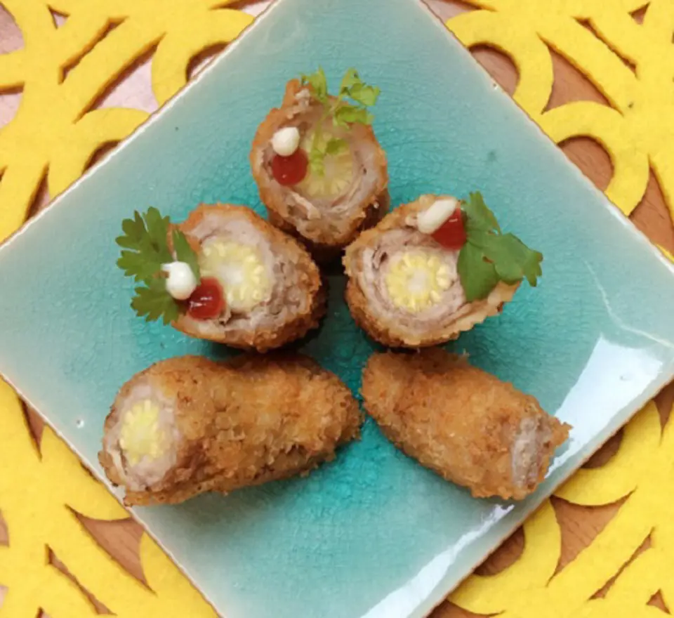 Thịt bò cuốn ngô non chiên xù đơn giản, lạ miệng