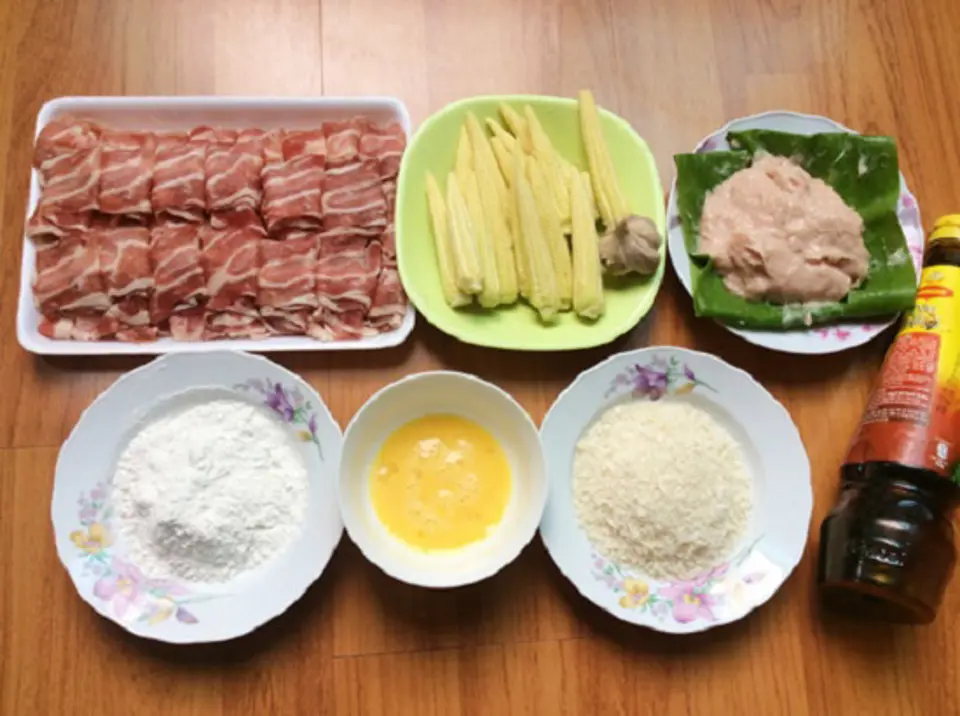 Thịt bò cuốn ngô non chiên xù đơn giản, lạ miệng
