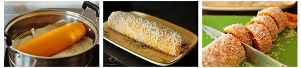 Bánh cuộn bí đỏ bột nếp cực ngon không cần lò nướng
