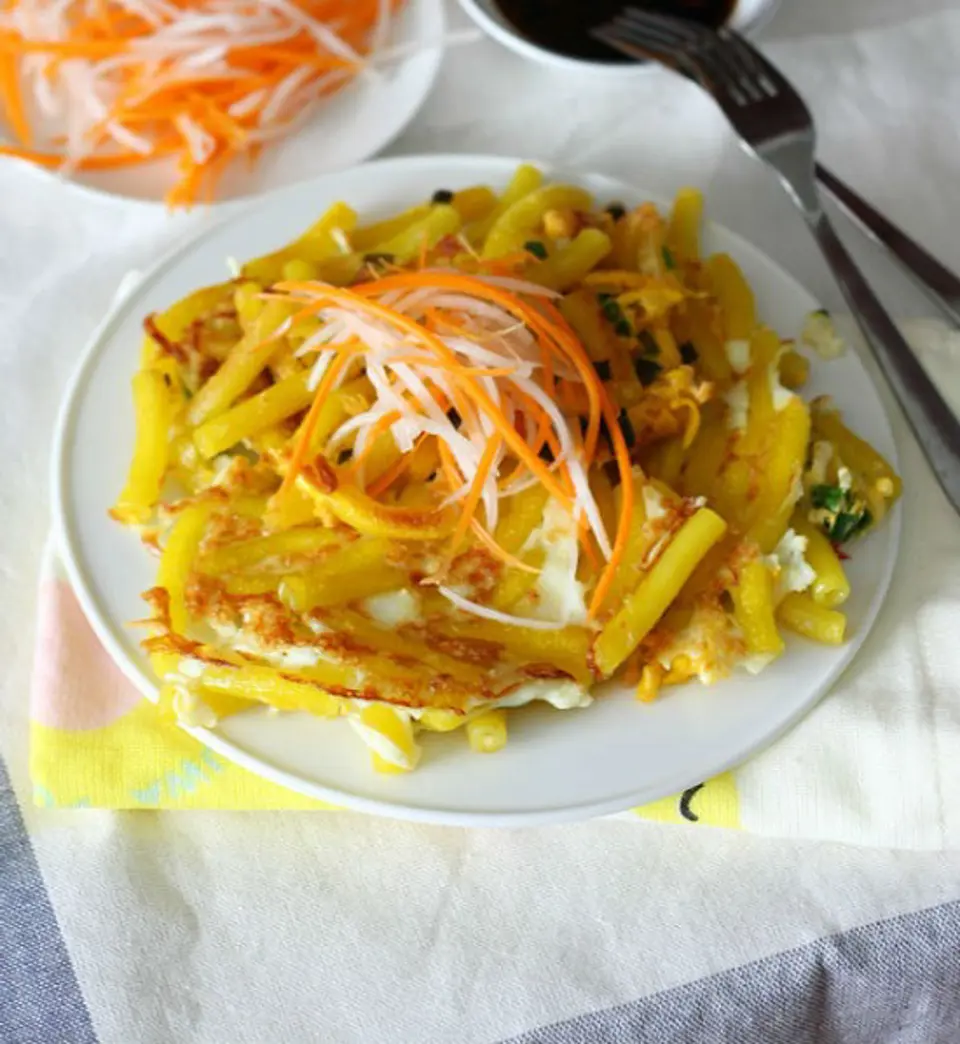 Cách làm nui chiên trứng siêu nhanh