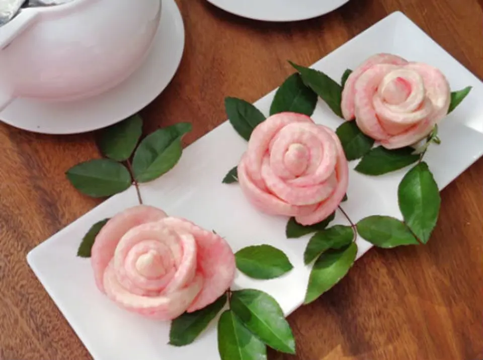 Cùng làm bánh bao hoa hồng đẹp mắt