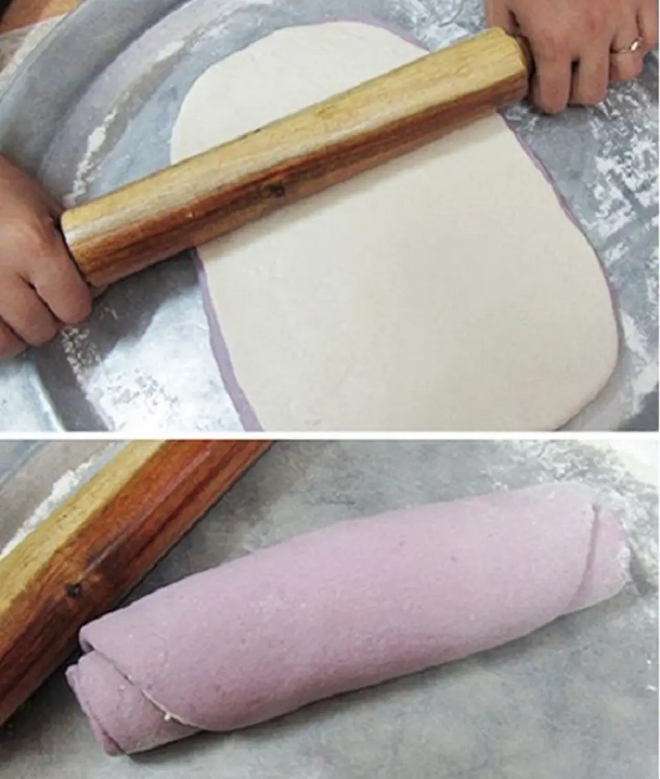 Cách làm bánh bao khoai lang tím hai màu đẹp mắt