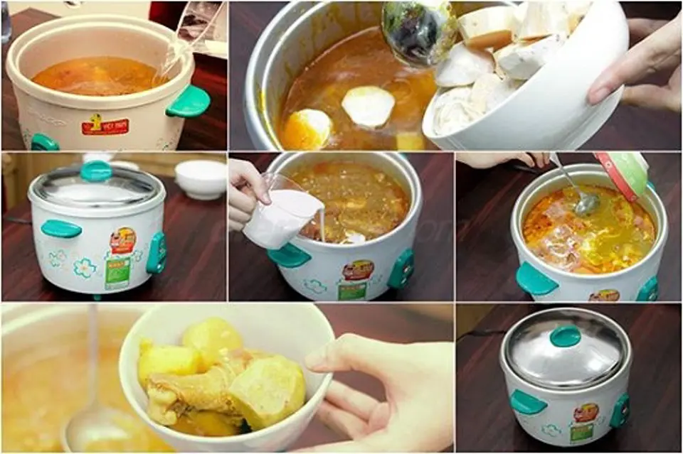 Cách làm cơm cà ri gà bằng nồi cơm điện