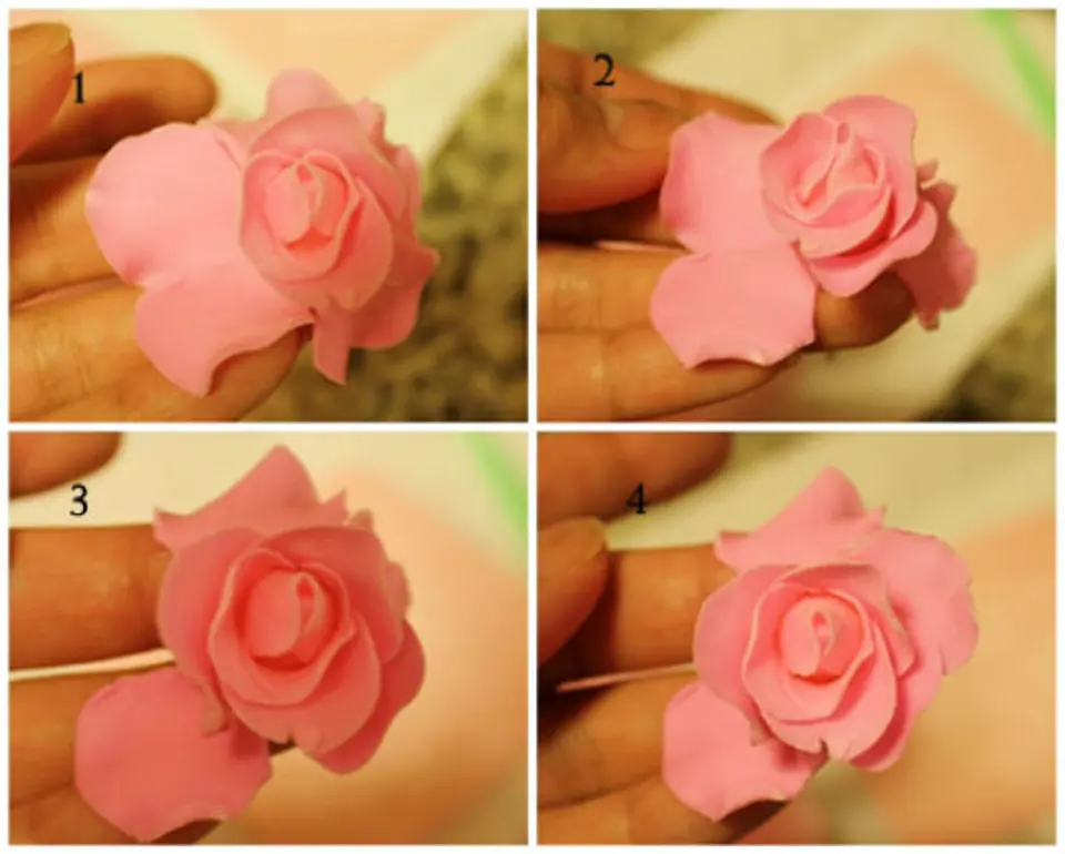 Trang trí bánh kem bằng hoa hồng làm từ fondant Trang trí bánh kem bằng hoa hồng làm từ fondant