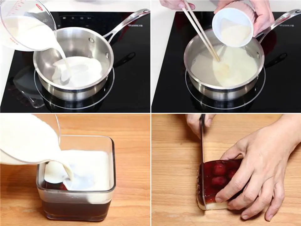 Cách làm thạch nho sữa hai lớp siêu ngon